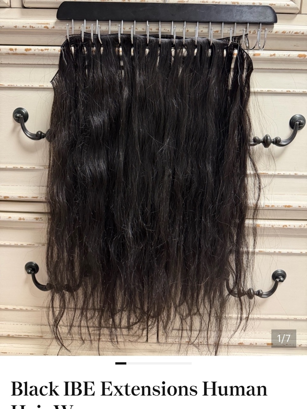 Black Human Hair Wavy Weft Extensions - Natural Black